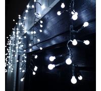 Samuel Alexander 4.8M Multi Function Frosted White Led Cluster Curtain Lights Christmas Decorations With Timer