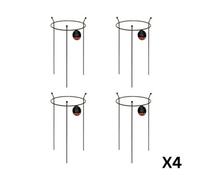 Samuel Alexander 4 Pack Of Small 60Cm X 35Cm Heavy Duty Black Steel Herbaceous Garden Plant Support Ring