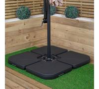 Samuel Alexander 4 Piece Square Cantilever Parasol Base Weight Set Fillable with Sand or Water in Black Samuel Alexander Black