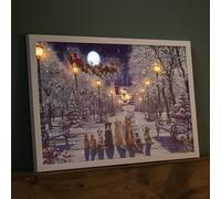 Samuel Alexander 40 x 60cm Battery Operated Light up Christmas Canvas with Cats & Dogs Scene | Size: 40 x 60 cm Samuel Alexander Multicolor 40 x 60 cm