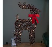 Samuel Alexander 40Cm Battery Operated Light Up Christmas Reindeer With Red Bow & 30 Warm White Leds