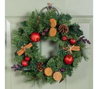 Samuel Alexander 40Cm Festive Spice Christmas Wreath With Pinecones And Faux Dried Fruit