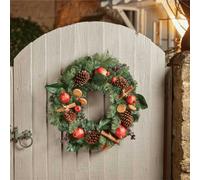 Samuel Alexander 40cm Festive Spice Christmas Wreath with Pinecones and Faux Dried Fruit