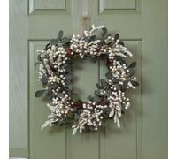 Samuel Alexander 40Cm Hanging Christmas Winter Berry Wreath With Seasonal Foliage