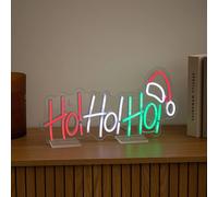 Samuel Alexander 40cm Ho Ho Ho Neon-Style Light Up Christmas Decoration with Santa Hat Samuel Alexander Multicolor