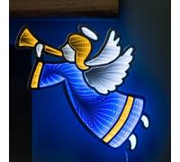 Samuel Alexander 40Cm Infinity Hanging Christmas Angel With Blue And Gold Leds