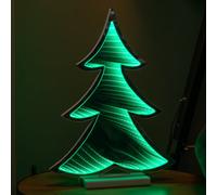 Samuel Alexander 40Cm Infinity Light Up Christmas Tree Decoration With Green Leds On Wooden Base