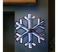 Samuel Alexander 40Cm Infinity Light Up Hanging Christmas Snowflake Decoration With White Leds