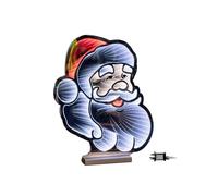 40cm Infinity Santa's Head Christmas Decoration on Wooden Base with Red & White LEDs Samuel Alexander Multi One Size