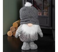 Samuel Alexander 40Cm Large Grey Gonk With Bobbly Hat Christmas Decoration