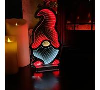40cm LED Infinity Christmas Gonk Light Decoration with Red Hat and Metal Stand Samuel Alexander Red One Size
