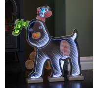 Samuel Alexander 40cm LED Infinity Snowdog Christmas Decoration with Wooden Base Samuel Alexander Multicolor