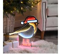 Samuel Alexander 40Cm Light Up Christmas Robin Infinity Decoration With Red And White Leds
