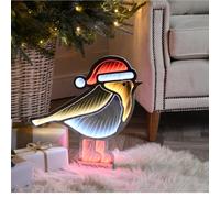 Samuel ALEXANDER 40cm Light up Christmas Robin Infinity Decoration with Red and White LEDs