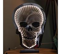 40cm Light up Halloween Skull Infinity Decoration with Warm White LEDs Samuel Alexander White One Size
