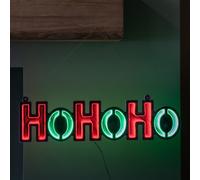 40cm Light up Hanging Ho Ho Ho Christmas Infinity Mirror Sign with Red and Green LEDs