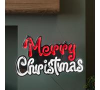 Samuel Alexander 40cm Light up Hanging Merry Christmas Infinity Mirror Decoration with LEDs