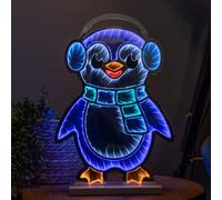 Samuel Alexander 40Cm Light Up Penguin Infinity Christmas Decoration With Blue And White Leds