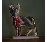 Samuel Alexander 40cm Light up Reindeer Christmas Infinity Light with Red and Warm White LEDs