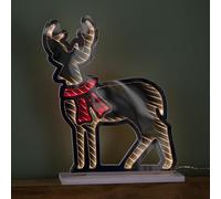 Samuel ALEXANDER 40cm Light up Reindeer Christmas Infinity Light with Red and Warm White LEDs