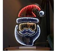 Samuel Alexander 40cm Light up Santa's Face Infinity Christmas Decoration with Red and White LEDs