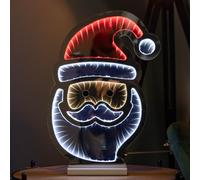 Samuel Alexander 40Cm Light Up Santa's Face Infinity Christmas Decoration With Red And White Leds