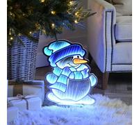 Samuel Alexander 40cm Light up Snowman Infinity Christmas Decoration with Blue and White LEDs