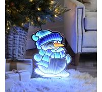 Samuel ALEXANDER 40cm Light up Snowman Infinity Christmas Decoration with Blue and White LEDs