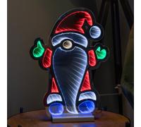 Samuel Alexander 40Cm Light Up Standing Gnome Christmas Infinity Decoration On Wooden Base With Leds