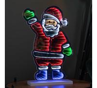 Samuel ALEXANDER 40cm Light up Waving Santa Infinity Light Christmas Decoration with Multi-Coloured LEDs
