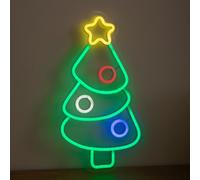 Samuel Alexander 40Cm Neon-Style Christmas Tree Light Up Decoration With Multi-Coloured Leds