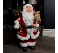 Samuel Alexander 40Cm Red Standing Santa Claus Indoor Decoration With Present And Green Sack