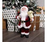 Samuel Alexander 40Cm Red Standing Santa With Gift Sack Christmas Indoor Decoration