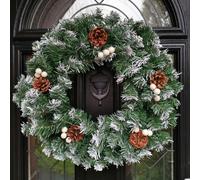 Samuel Alexander 40cm Snow Tips Christmas Door Wreath for Indoor / Outdoor
