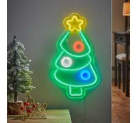Samuel Alexander 40Cm Usb Powered Light Up Christmas Bauble Tree Neon Sign In Multi-Coloured