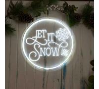 Samuel Alexander 40cm USB Powered Light up Let it Snow Christmas Neon Sign in White