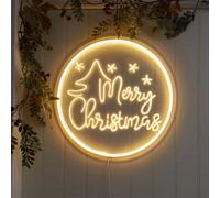 Samuel Alexander 40Cm Usb Powered Light Up Merry Christmas Neon Sign In Warm White