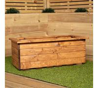 Samuel Alexander 40cm x 82cm Medium Rustic Chunky Wooden Garden Trough Planter in Brown | Size: 40 cm x 82 cm Samuel Alexander Brown 40 cm x 82 cm