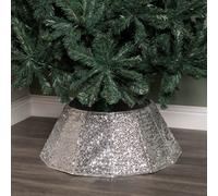 Samuel Alexander 40Cmor68Cm Silver Fabric Folding Christmas Tree Skirt Decoration With Sequins