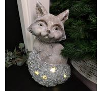 Samuel Alexander 41Cm Battery Lit Christmas Magnesia Fox On Ivy Leaf Tail With Warm White Leds