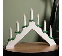 Samuel Alexander 41Cm Battery Operated Light Up White Christmas Candle Bridge With 7 Warm White Leds