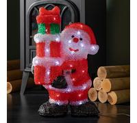 Samuel ALEXANDER 41cm Light up Acrylic Christmas Santa with 3 Gifts and 40 White LEDs