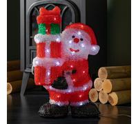 Samuel Alexander 41cm Light up Acrylic Christmas Santa with 3 Gifts and 40 White LEDs