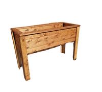 Samuel Alexander 41cm x 109cm Large Rustic Chunky Wooden Raised Flower Bed Planter in Brown | Size: 41 cm x 109 cm Samuel Alexander Brown 41 cm x 109 cm