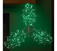 Samuel ALEXANDER 42cm x 44cm Light up Christmas Holly and Berries Dewdrop Silhouette with Twinkling LEDs