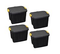 Samuel ALEXANDER 42L Heavy Duty Lockable & Stackable Storage Tub Chest with Clips (4)