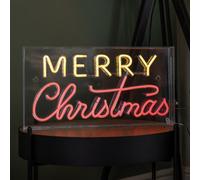 Samuel Alexander 43Cm Light Up Merry Christmas Neon Flex Sign In Warm White And Red