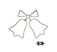 Samuel Alexander 43cm x 32cm Hanging Christmas Double Bell Silhouette with 196 LEDs in White | Size: 43 cm x 32 cm Samuel Alexander White 43 cm x 32 cm