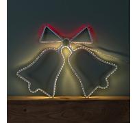 Samuel Alexander 43Cm X 32Cm Light Up Hanging Christmas Double Bell Silhouette With 196 Leds