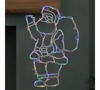 Samuel Alexander 44Cm Battery Powered Light Up Hanging Christmas Santa With Multi-Coloured Multi-Action Leds